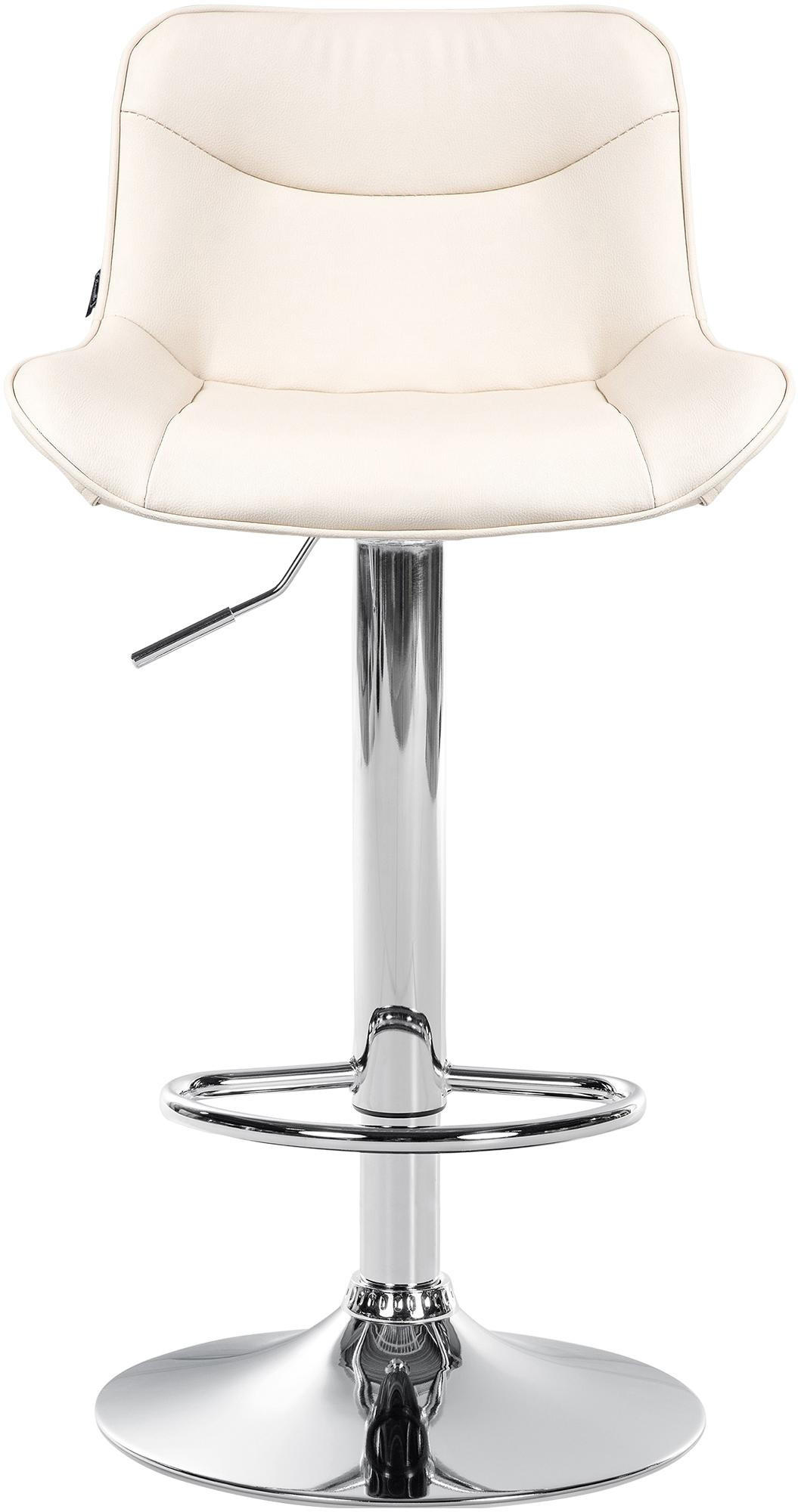 BARHOCKER 2er Set Lederlook creme - Chromfarben/Creme, Textil/Metall (49/85/51cm) - CLP