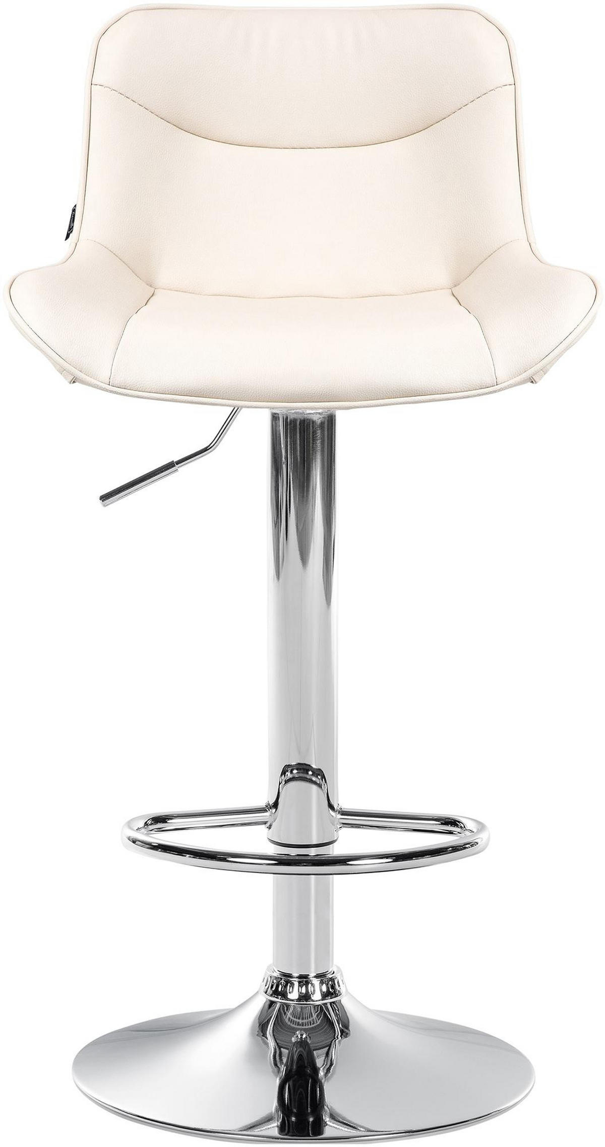 BARHOCKER 2er Set Lederlook creme - Chromfarben/Creme, Textil/Metall (49/85/51cm) - CLP
