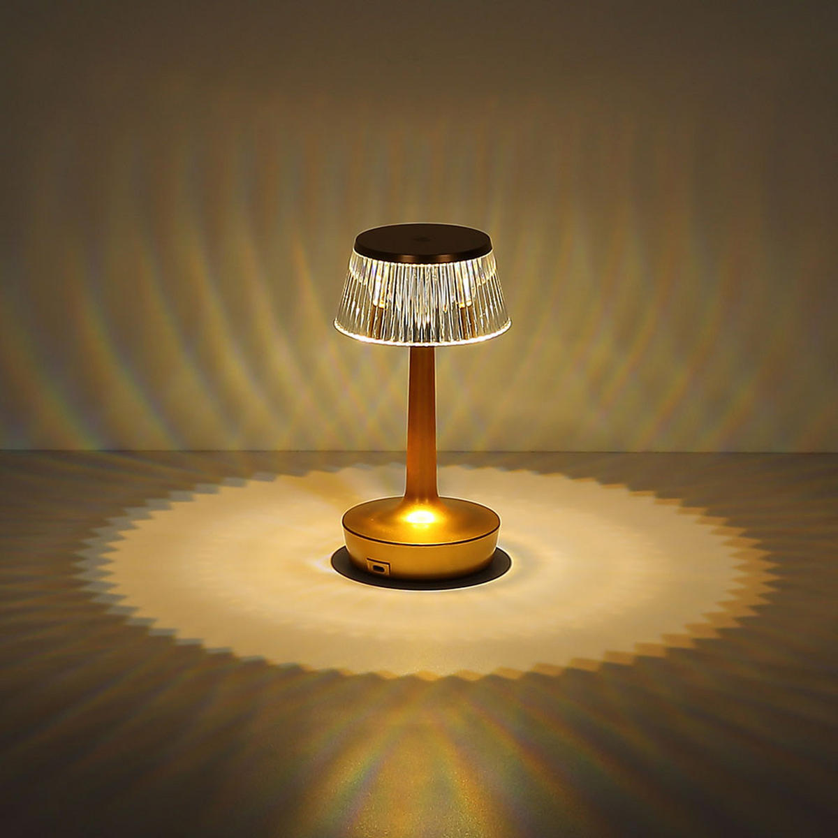 LED TISCHLEUCHTE Messing Kristall-Effekt - Messingfarben, Kunststoff (12/12/23cm) - Globo Lighting