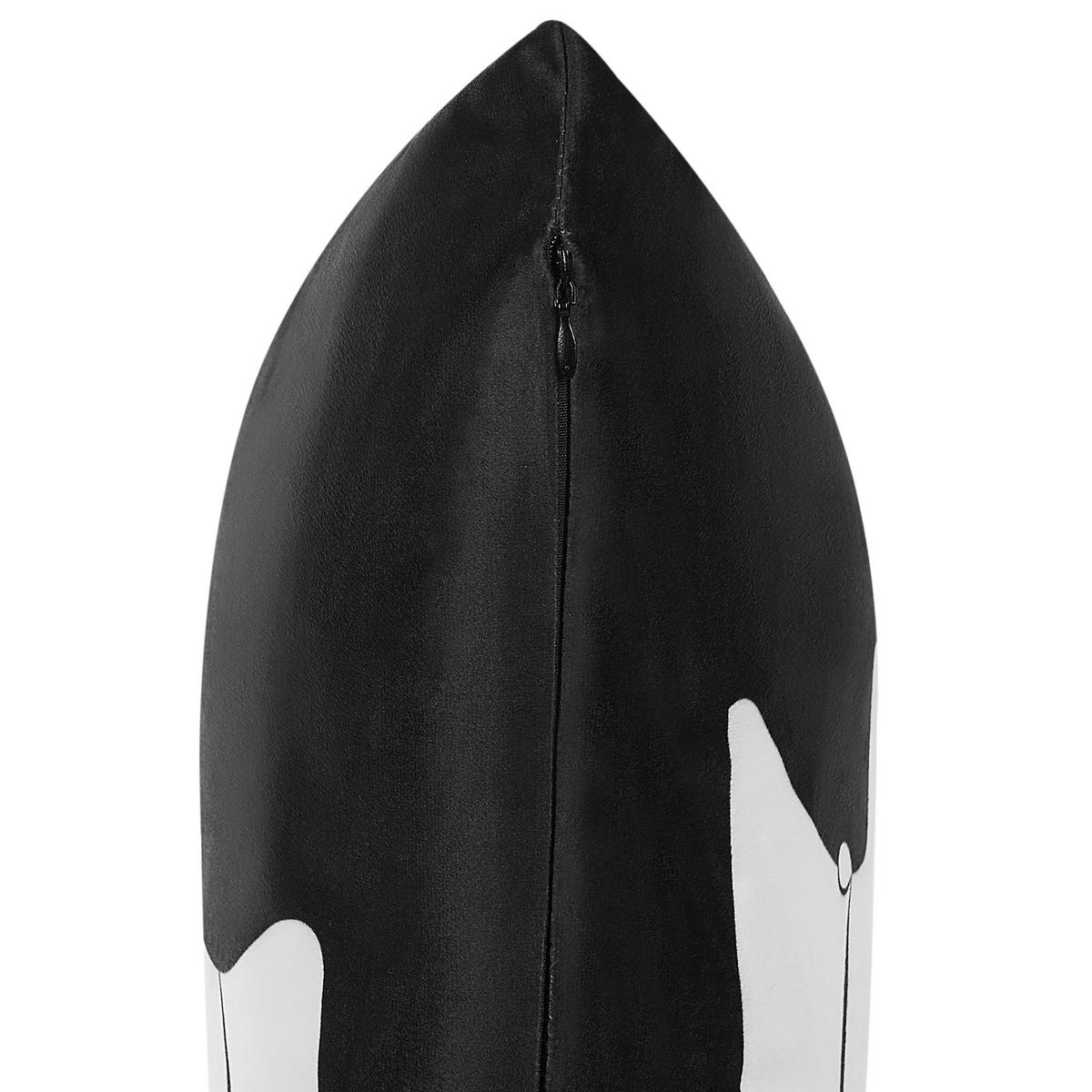 DEKOKISSEN 2er-Set Schwarz 45/45 cm Mandevilla - Schwarz, Textil (45/45cm) - Beliani