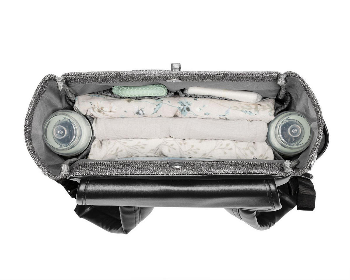 WICKELTASCHE Morice grau Magnetknöpfe, Drehverschluss, verstellbare Gurte, Schultergurte - Grau, Textil (15/39/28cm) - Kikka boo