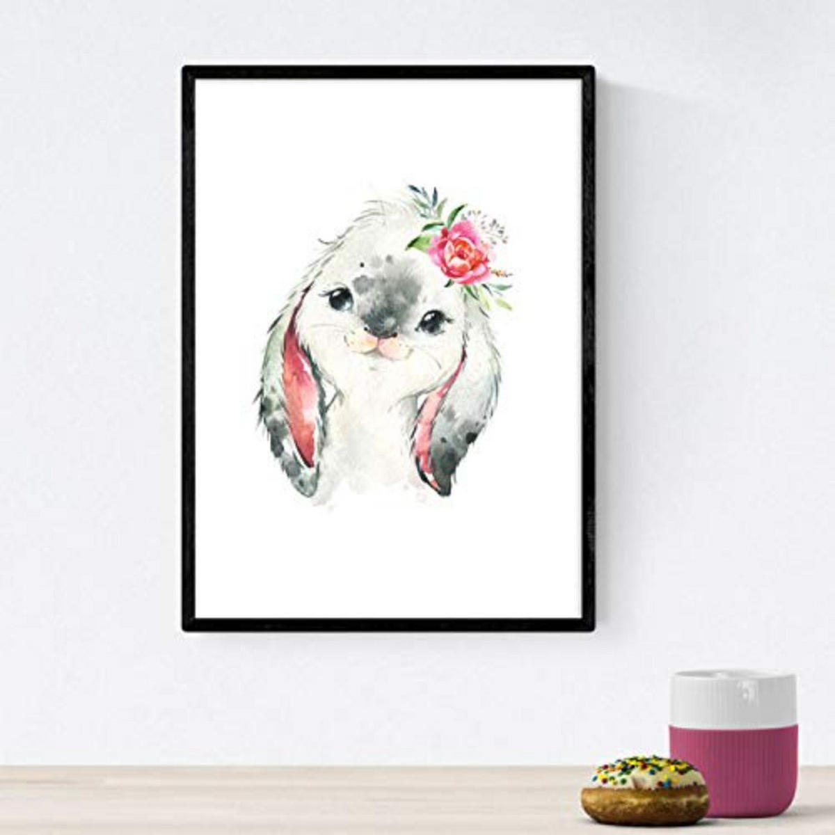 POSTER Set mit 4 Leon AlpacaKaninchen und Kuh A3 Rahmenlos - Klar, Papier (29.7/3cm) - Nacnic