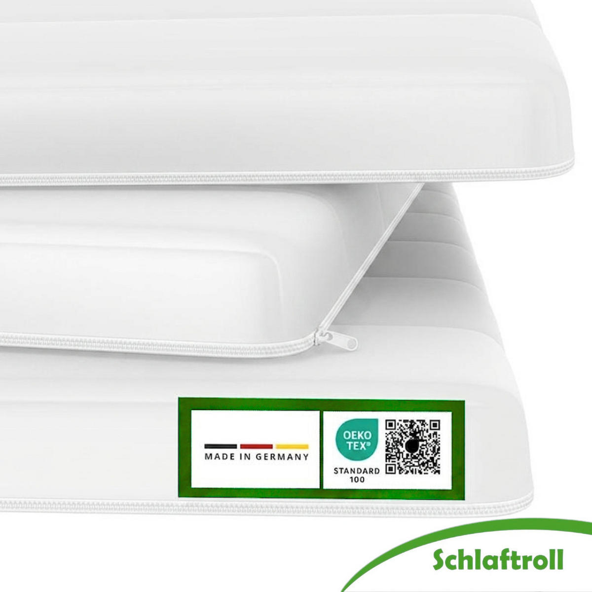 GELTOPPER Matratze mit Mikrofaserbezug 90 x 200 cm - Weiß, Textil (90/200cm) - Schlaftroll