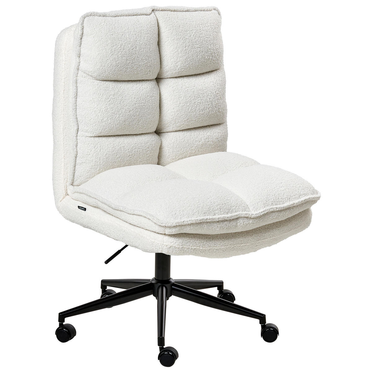 BÜROSTUHL Bouclé Weiß Addison - Weiß, Textil (56/98/64cm) - Beliani