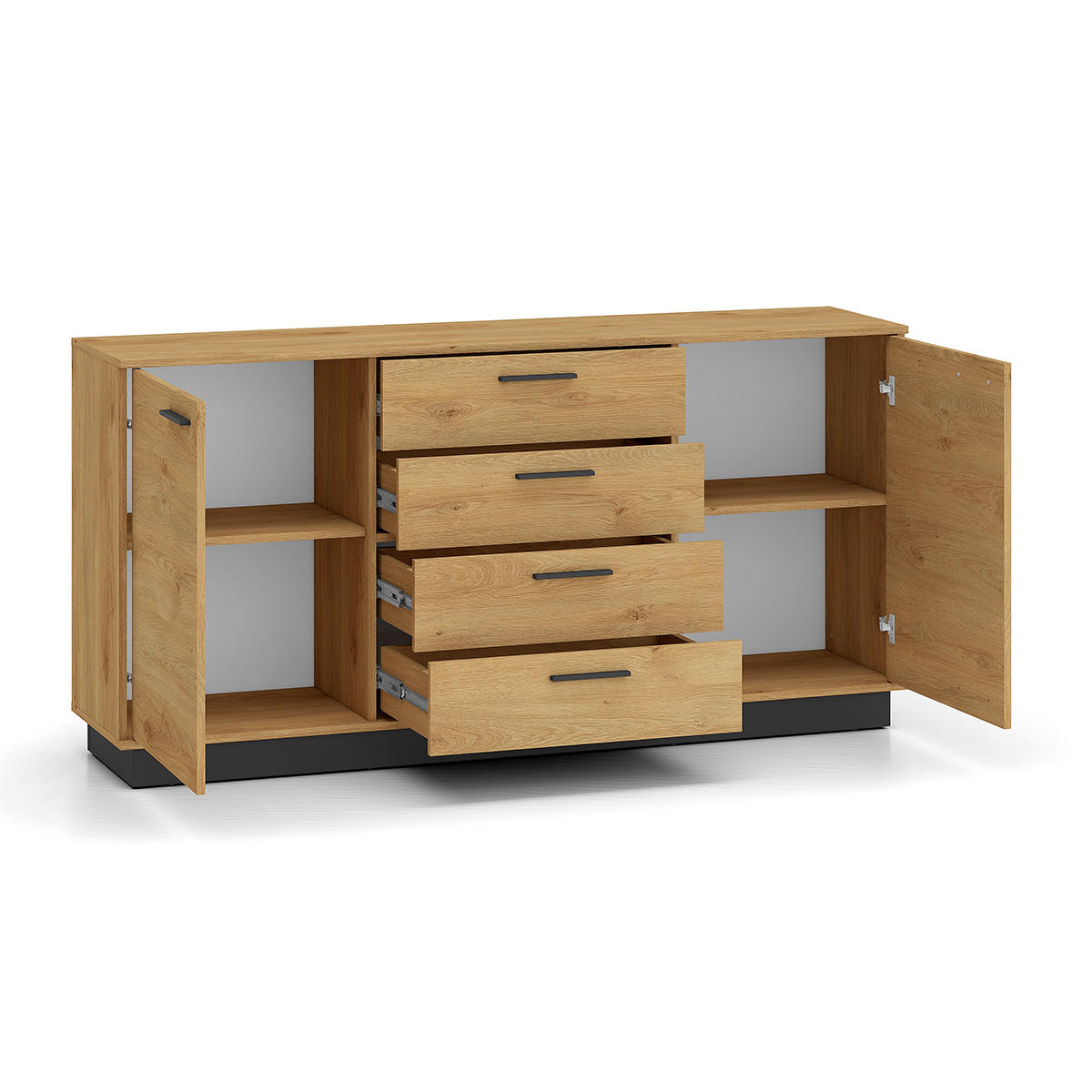 SIDEBOARD Ysia Holz und Schwarz - Schwarz, Holzwerkstoff (170/86/40cm) - Petits-meubles