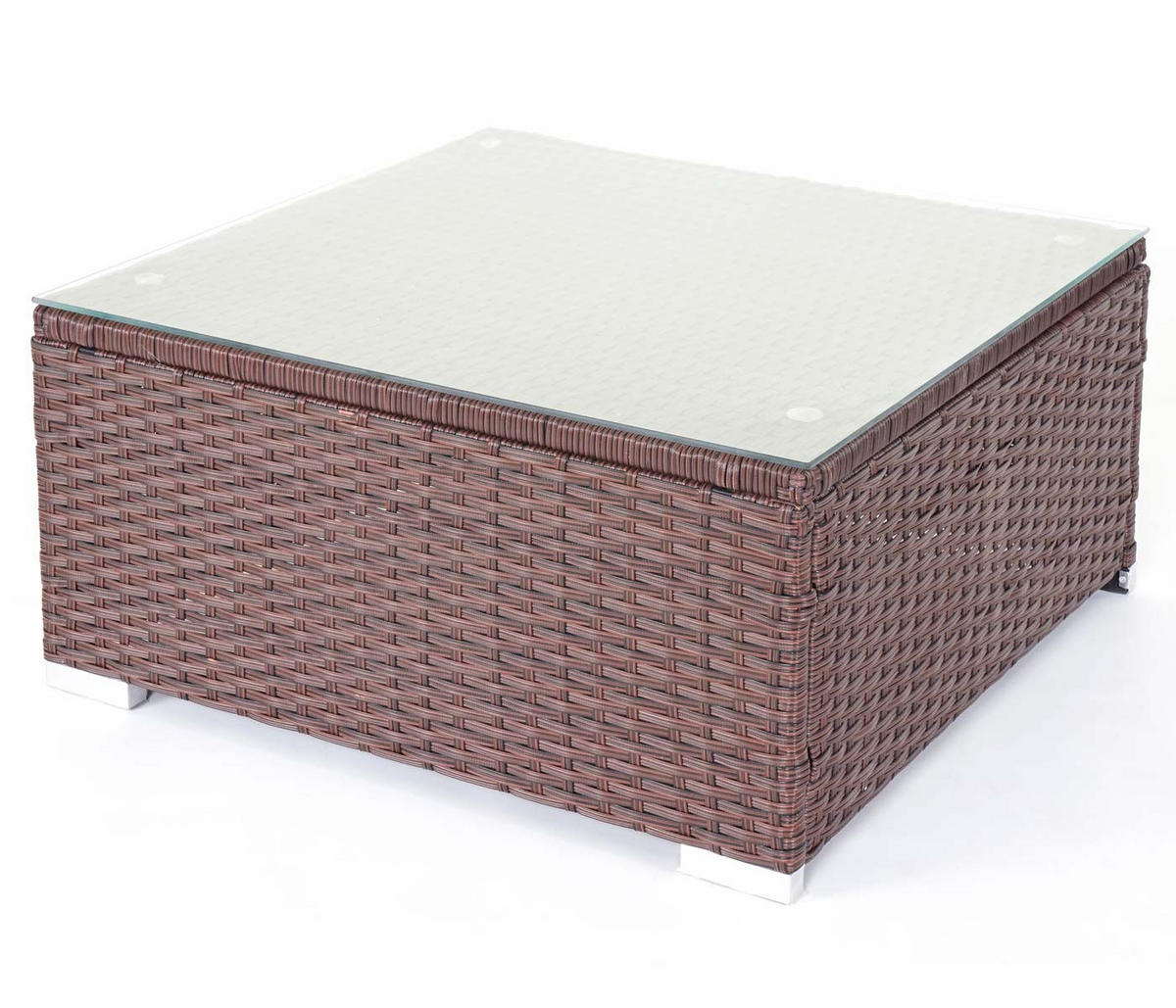 GARTENGARNITUR Lounge-Set Braun Kissen Creme - Braun, Metall - PROREGAL