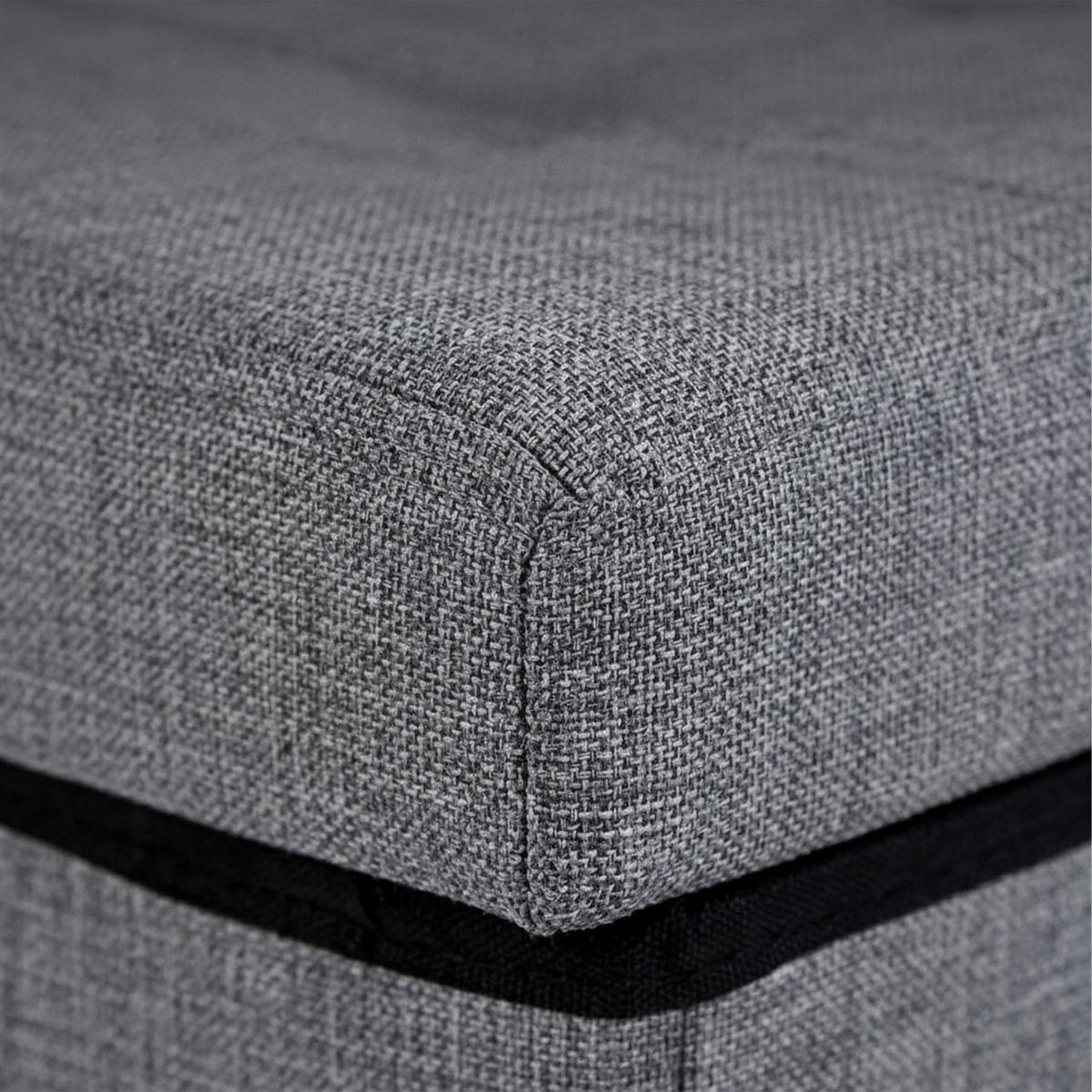 TABURET Tmavosivý skladací s úložným priestorom - antracitová, kompozitné drevo/textil (38/38/38cm) - Relaxdays
