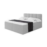 BOXBETT mit Matratze H4 - FAMA - 160x200 cm Hellgrau Quelle - Hellgrau, Holzwerkstoff (160/200cm) - ALTDECOR