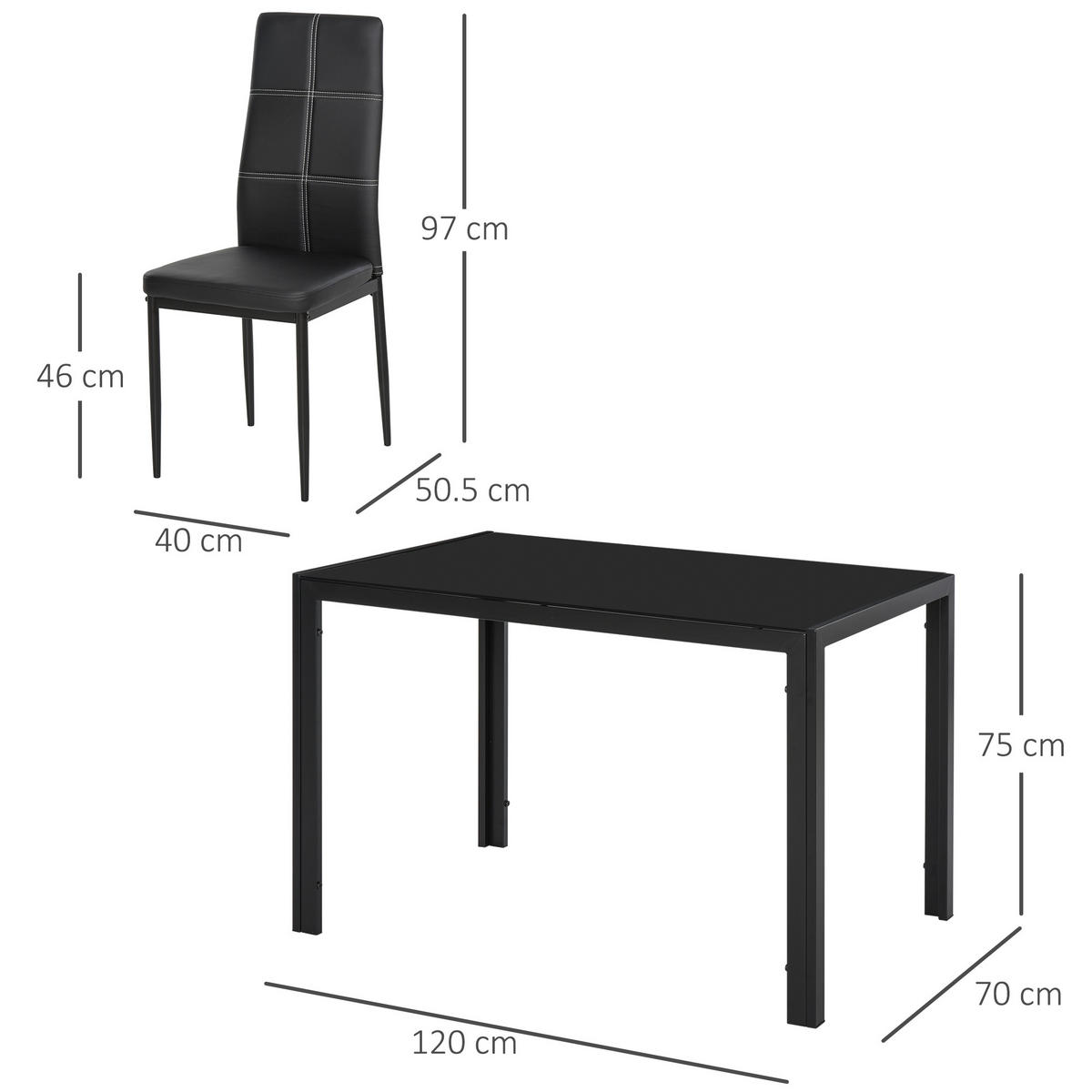 ESSGRUPPE, Stahl-Holz 5-teilig, schwarz - Schwarz, Metall (70/75/120cm) - Vallsero