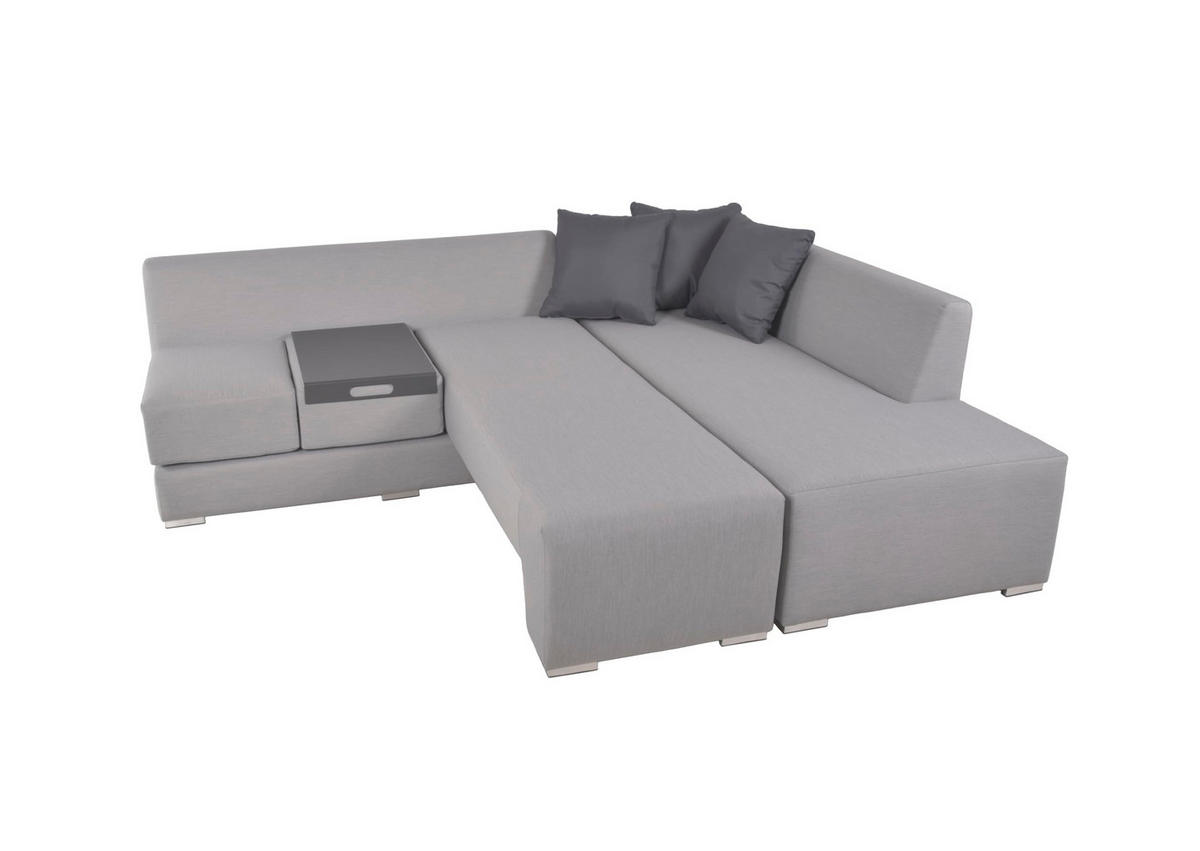 GARTENLOUNGESET Bert 3-teilig Gartenmöbel - Grau, Kunststoff - DELUKE