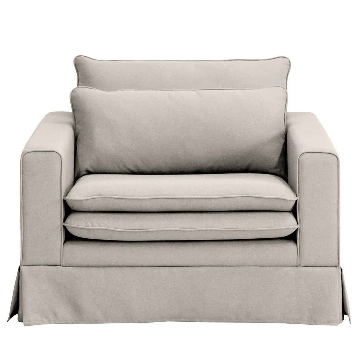 XXL-SESSEL mit Husse - Webstoff - Hellgrau/Schwarz, Wellpappe/Kunststoff (110/82/104cm) - home24