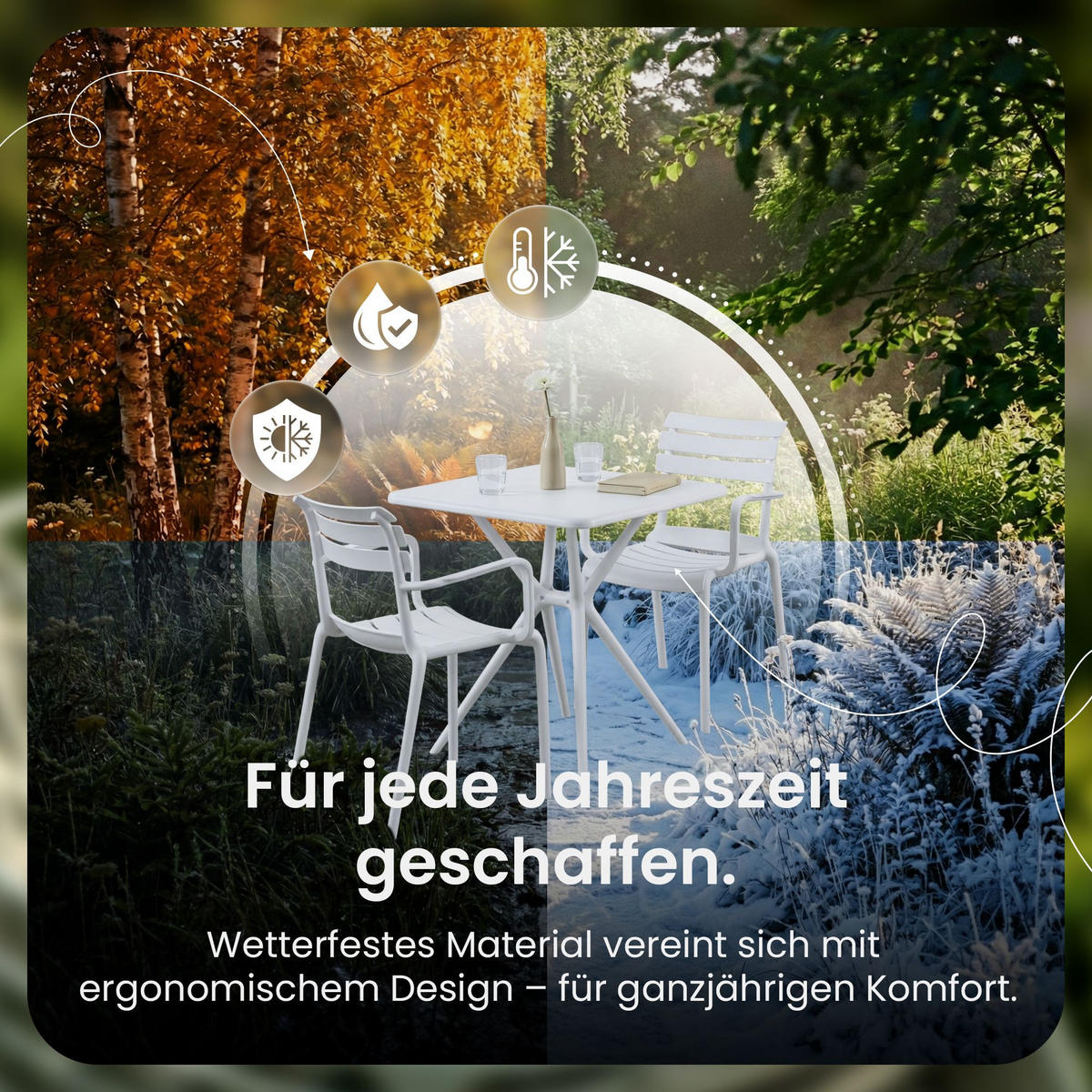 GARTENSITZGRUPPE 2 Kunststoff Weiß - Weiß, Kunststoff - CLP