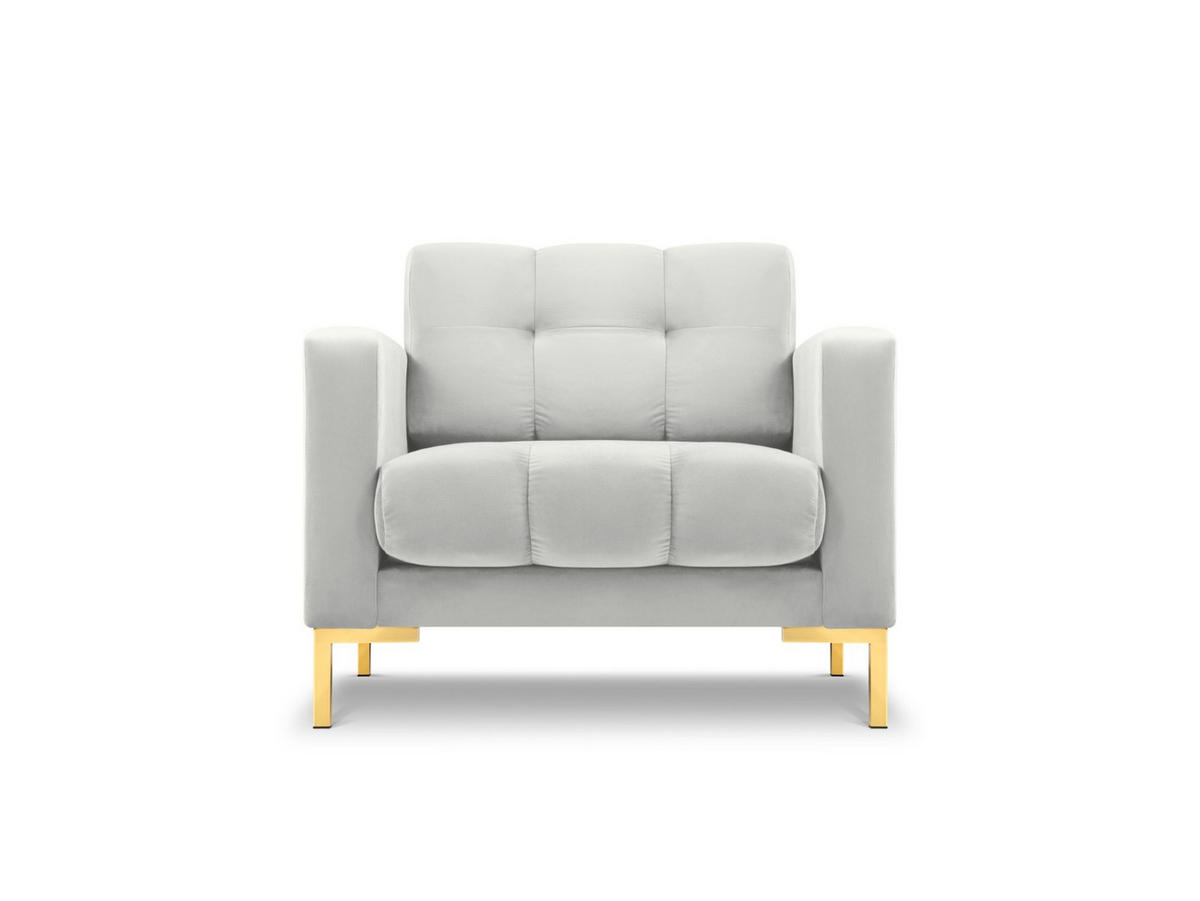SESSEL Mamaia aus Samt silber - Silberfarben, Textil (92/75/87cm) - Micadoni
