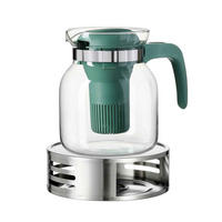 TEEKANNE MIT STÖVCHEN Salvia transparent 1,2 l 2er Set - Transparent, Glas (1.2L) - Ritzenhoff Breker