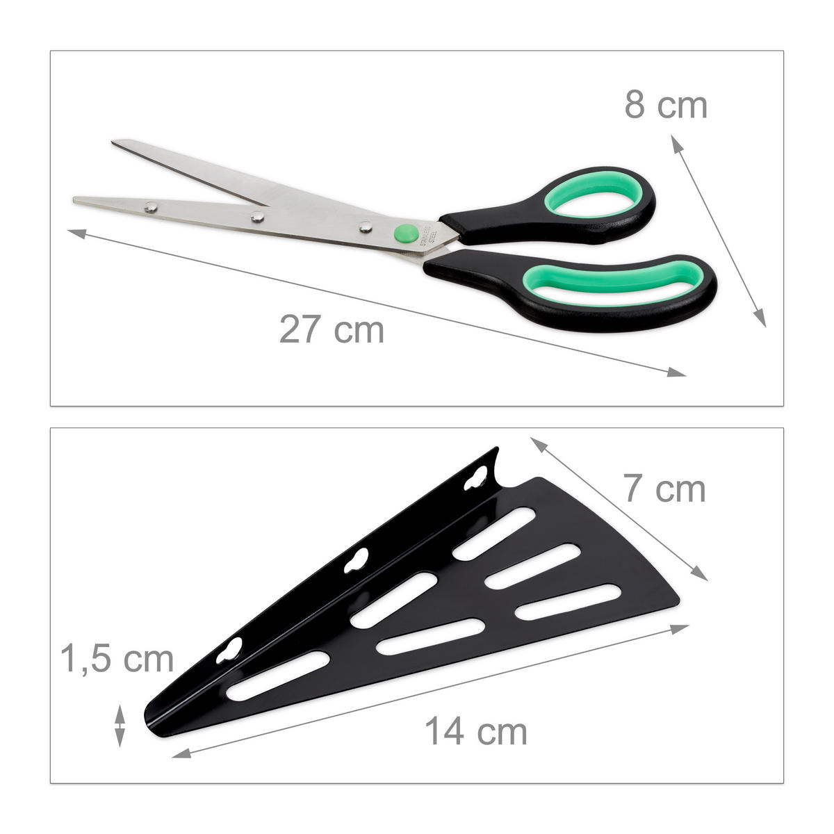 PIZZASCHERE - Schwarz, Kunststoff/Metall (8/8/27cm) - Relaxdays