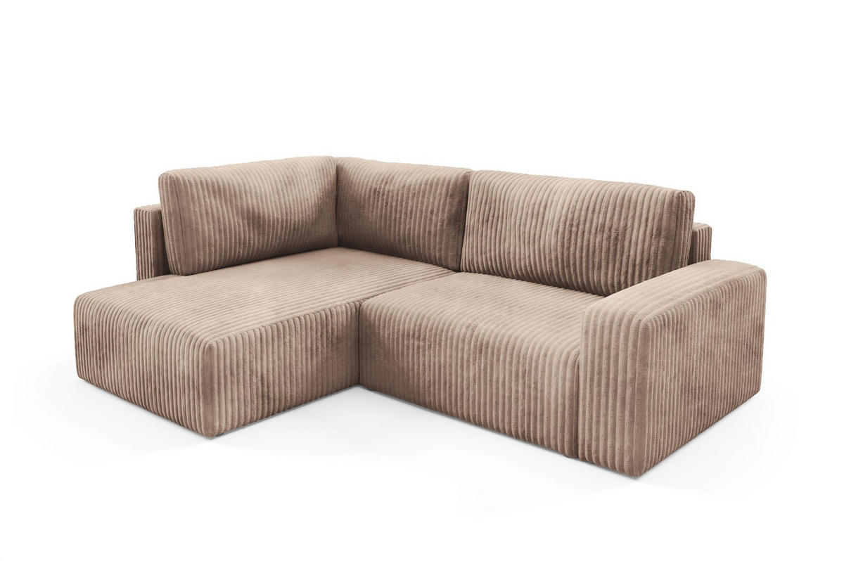 ECKSOFA Natalia Xl - Beige, Holzwerkstoff/Textil (182/245cm) - Fun Möbel