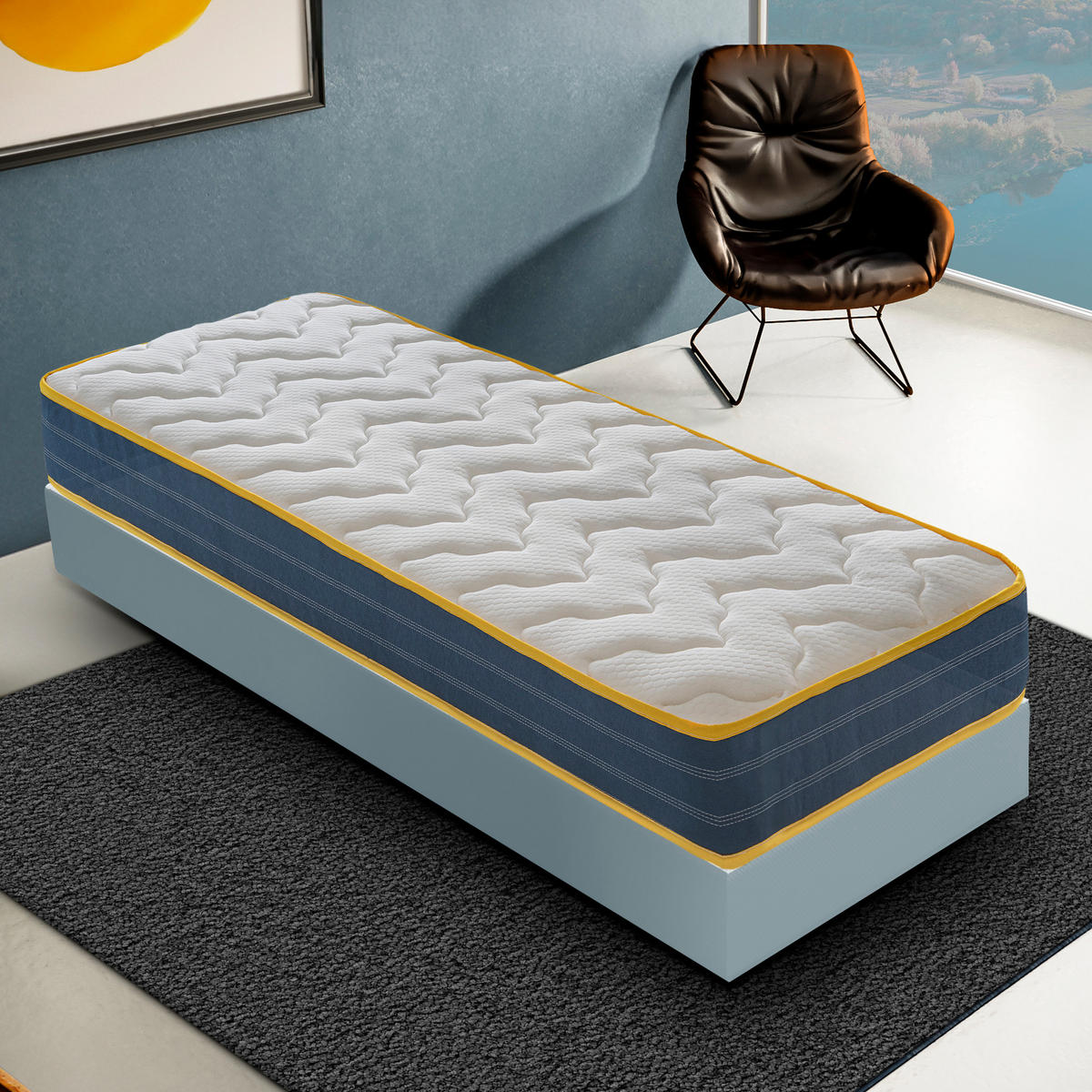 TASCHENFEDERKERNMATRATZE 80x200, Höhe 23 cm, 3 cm Memory-Schaum, COLORADO - Weiß, Textil (80/200cm) - iLoveSleep