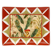 SCHALE/ Porzellanplatte rechteckig MIRABILIA 16 x 20 cm rot - Orange, Keramik (10.6/10.6/18.4cm) - Rose & Tulipani