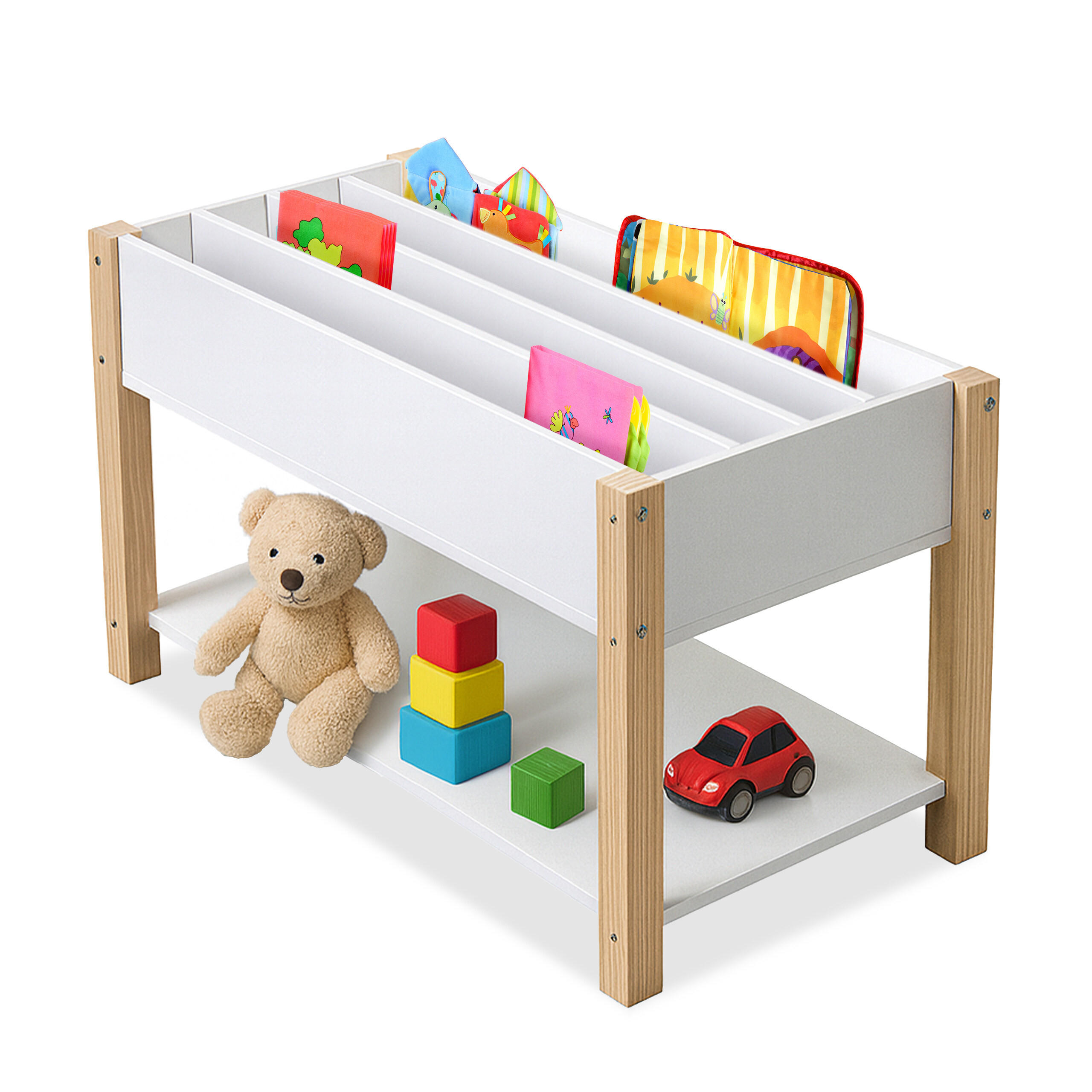 BÜCHERREGAL Kinder - Weiß, Holz/Holzwerkstoff (80/44/40cm) - Relaxdays