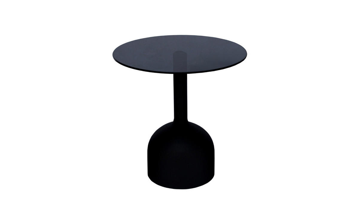 BEISTELLTISCH rund aus Glas 55cm, schwarz - Schwarz, Glas (55/55/45cm) - Livingfurn