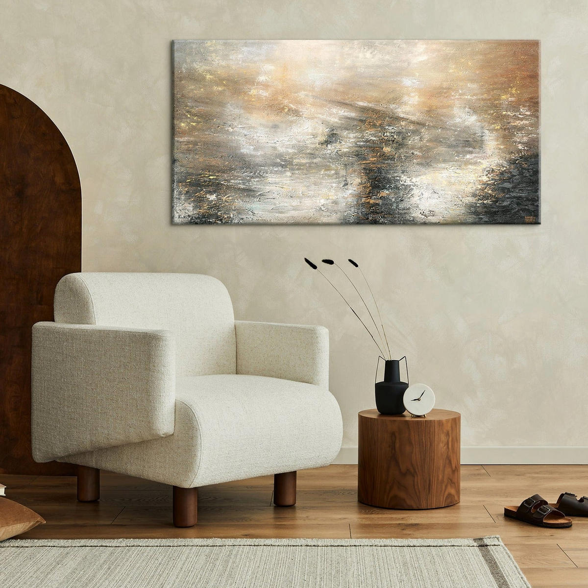 GEMÄLDE Kraft der Elemente auf Keilrahmen 200x100 cm - Braun, Holz (200/100cm) - YS-art gallery