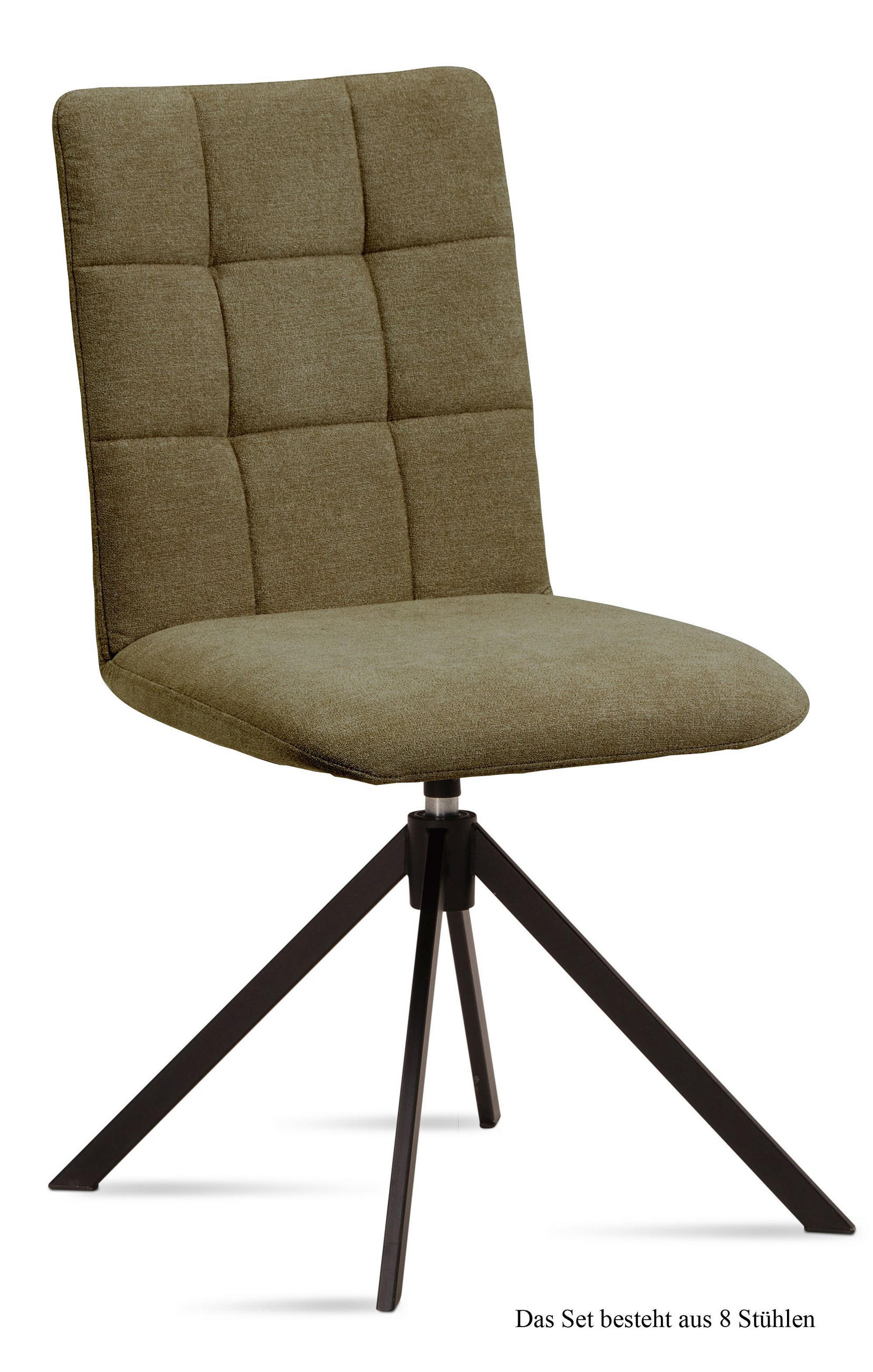 ESSZIMMERSTUHL drehbar (8er-Set) Debora 47x91x60 Schwarz/Olivgrün - Schwarz/Olivgrün, Kunststoff (60/91/47cm) - 58aufmkessel