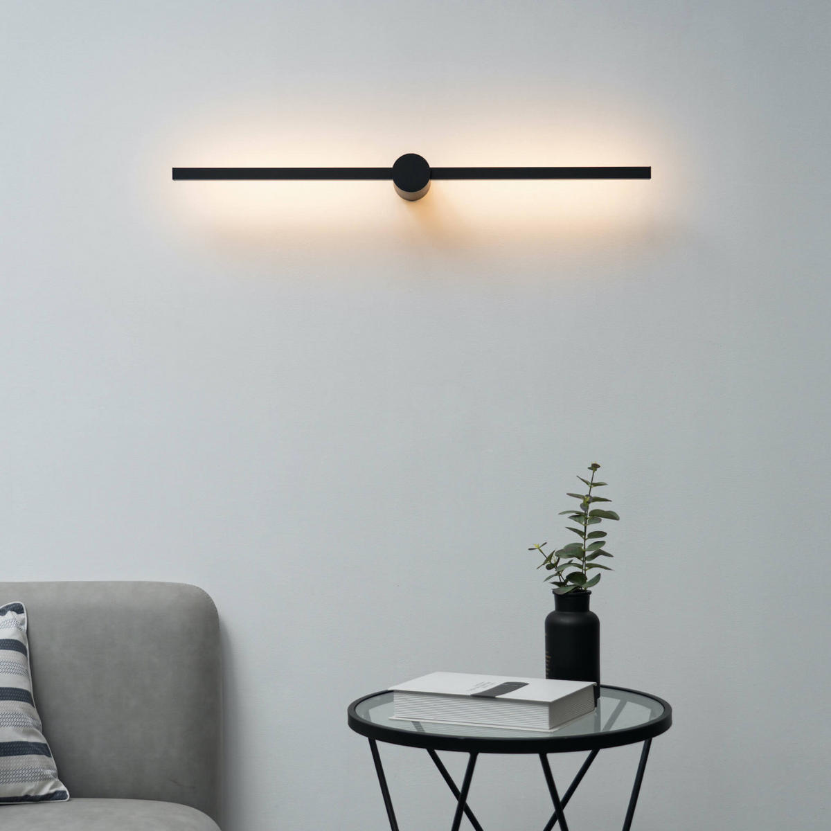 WANDLEUCHTE Eydon, Schwarz, 80cm - Schwarz, Metall (13/6.5/80cm) - KOSILUM