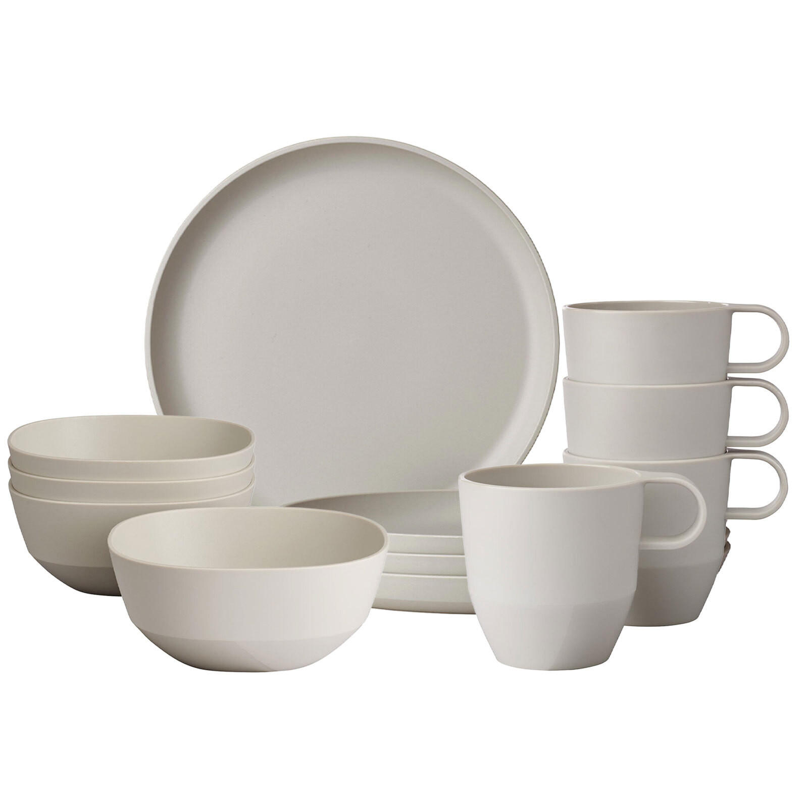 FRÜHSTÜCKS-SET Silueta Nordic White 12er Set - Weiß, Kunststoff (1/1/1cm) - Mepal