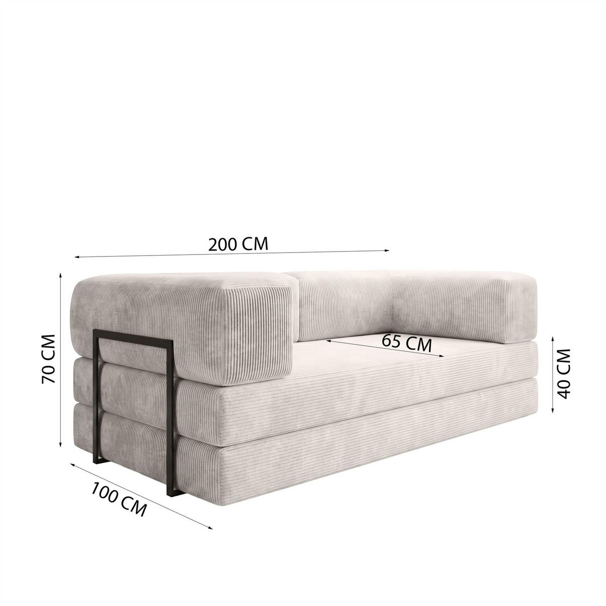 SCHLAFSOFA Danny - Hellgrün, Holzwerkstoff/Textil (200/70/100cm) - Fun Möbel