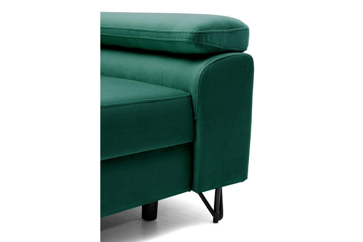 SESSEL JUNIOR mit verstellbare Kopfstütze Velours Dunkelgrün - Dunkelgrün/Schwarz, Holz/Textil (116/90/92cm) - Muffo