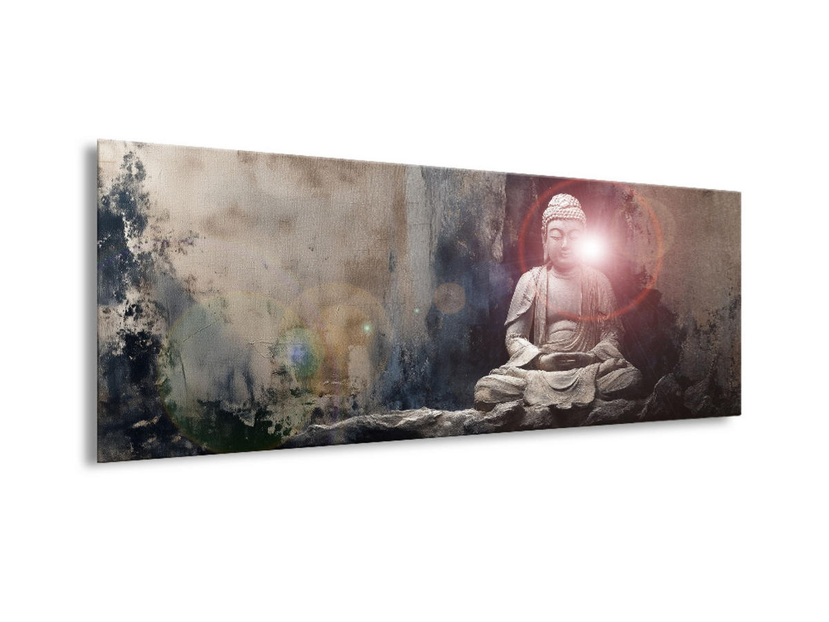 GLASBILD 80x30 cm Buddha Yoga Zen - Anthrazit, Glas (80/30cm) - artissimo