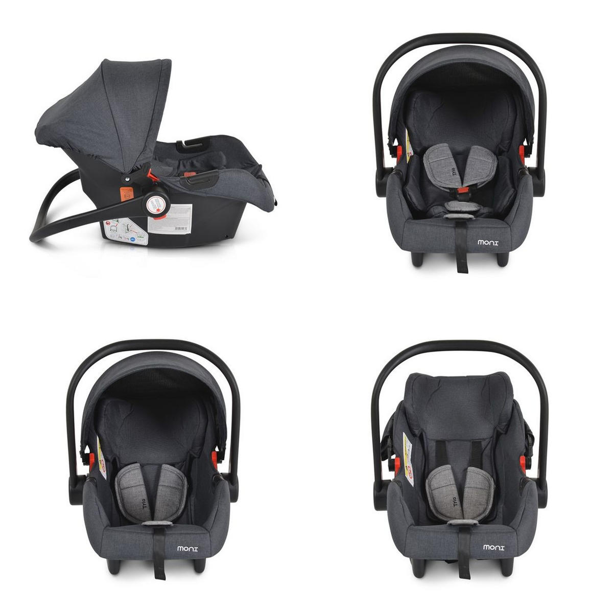 BABYSCHALE Trio i-Size grau (40 - 87cm) Adapter, Fußabdeckung, weiches Kissen - Grau, Kunststoff (44/68/44cm) - Moni
