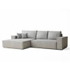 ECKSOFA MIT SCHLAFFUNKTION Maze Hellgrau Webstoff - Hellgrau/Schwarz, Holz/Holzwerkstoff (294/185cm) - Maison de Reve