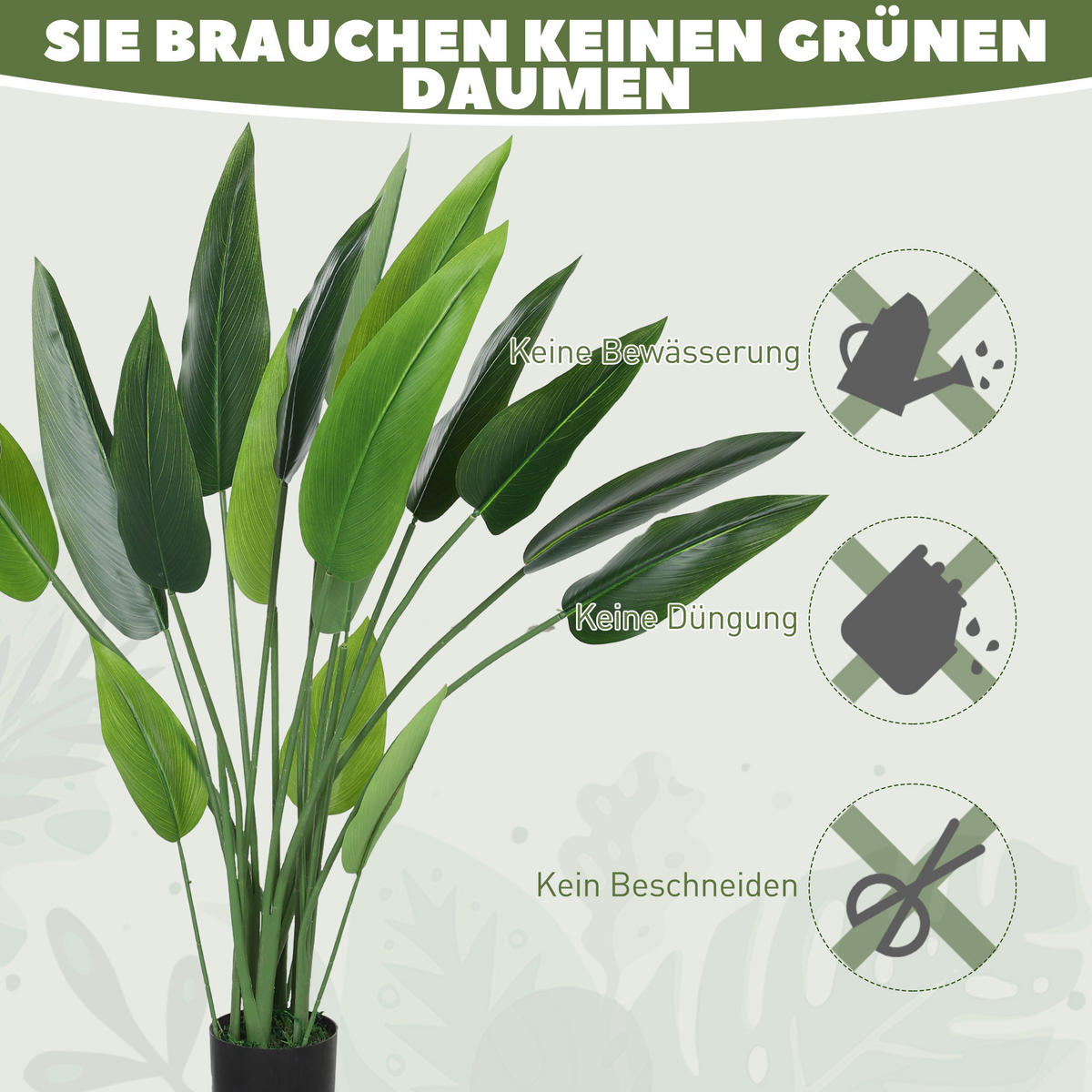 KÜNSTLICHE Paradiesvogel groß 110 cm Kunstpflanze - Grün, Kunststoff (110cm) - HOMCOM