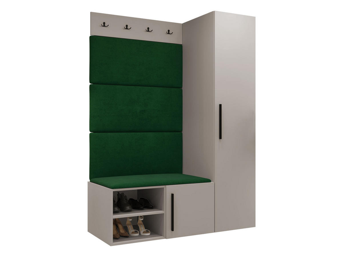 GARDEROBEN-SET Medi II - Kaschmir/Schwarz, Holzwerkstoff/Kunststoff (40/191/50cm) - MIRJAN24