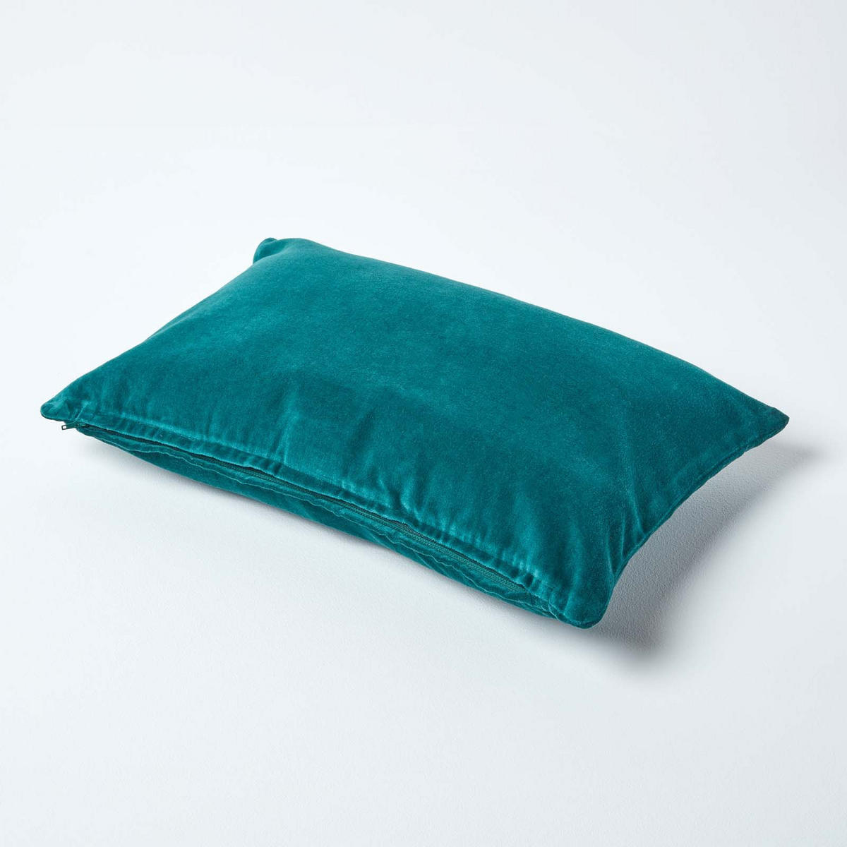 KISSENHÜLLE Baumwollsamt petrol 30/50 cm - Petrol, Textil (30/50cm) - Homescapes