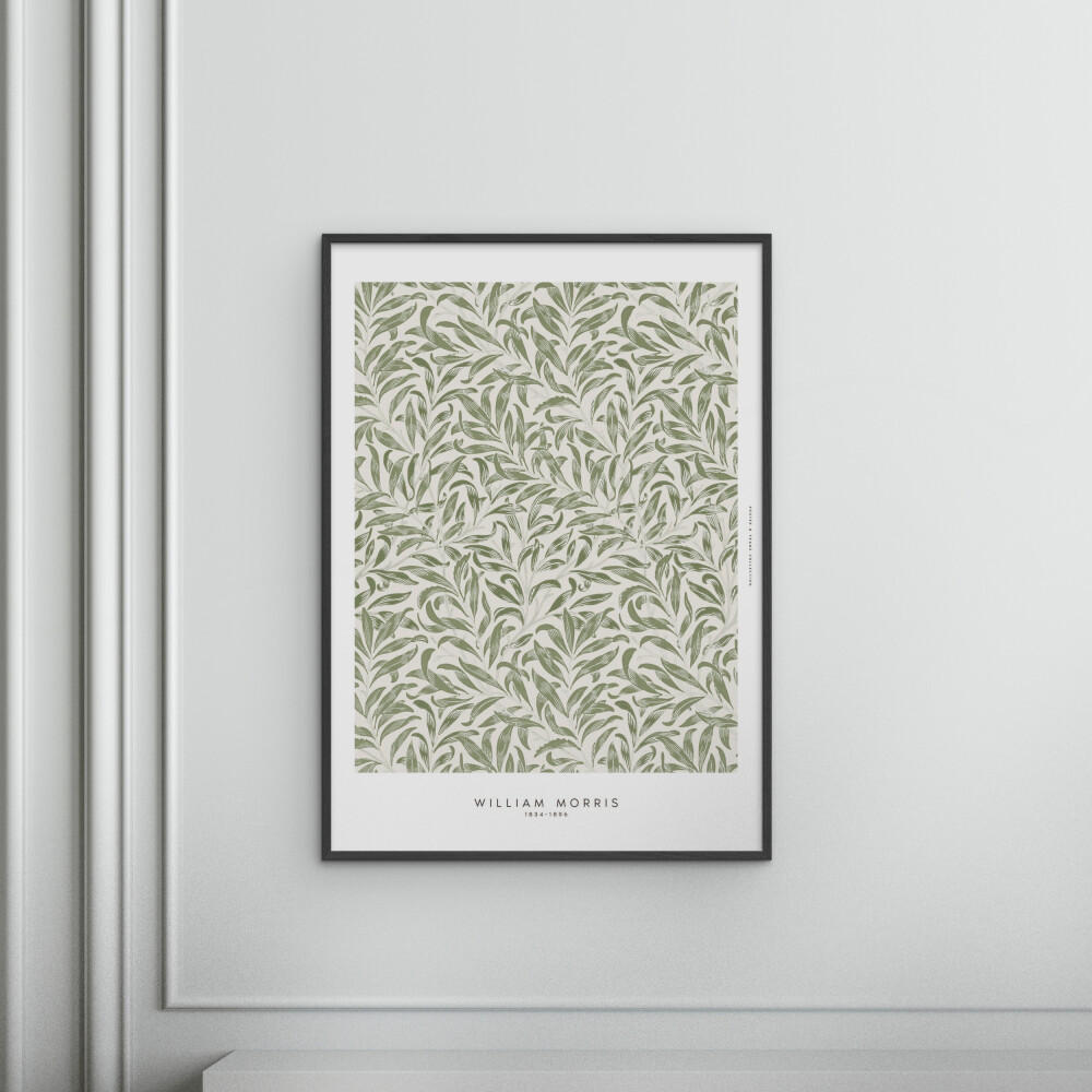 POSTER mit Rahmen William Morris - Leaves - Schwarz/Grün, Holz/Papier (30/40cm) - Poster&Frame
