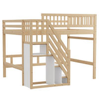 HOCHBETT 140/200 cm mit Stauschrank und Treppe - Naturfarben, Holz (140/200cm) - OKWISH