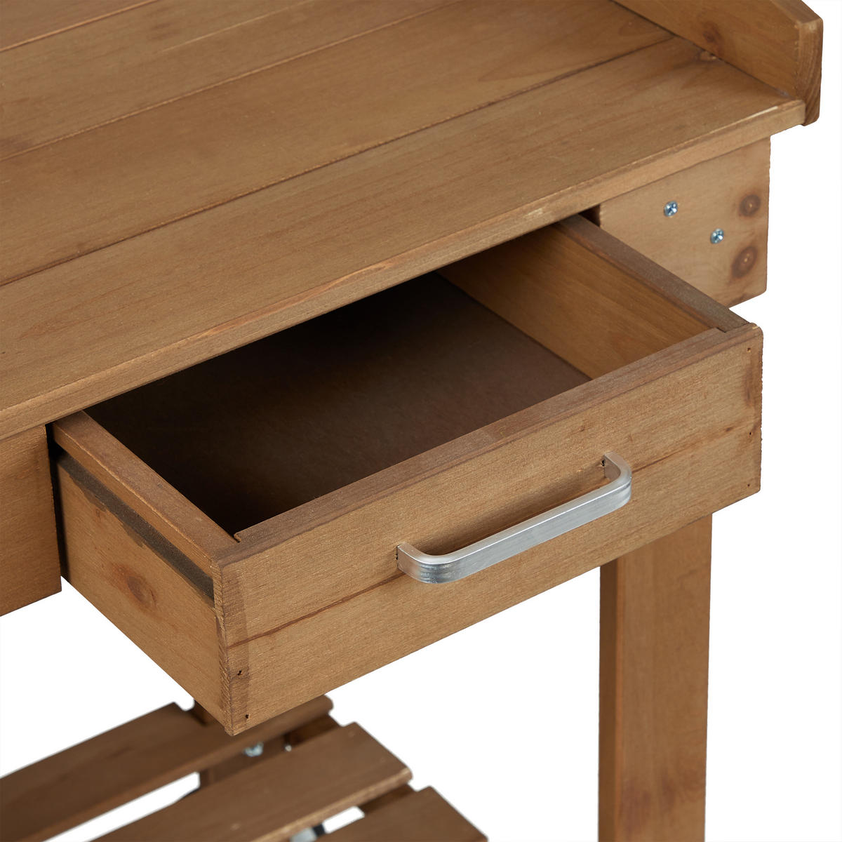PFLANZTISCH - Braun, Holz/Kunststoff (49/97/120cm) - Relaxdays