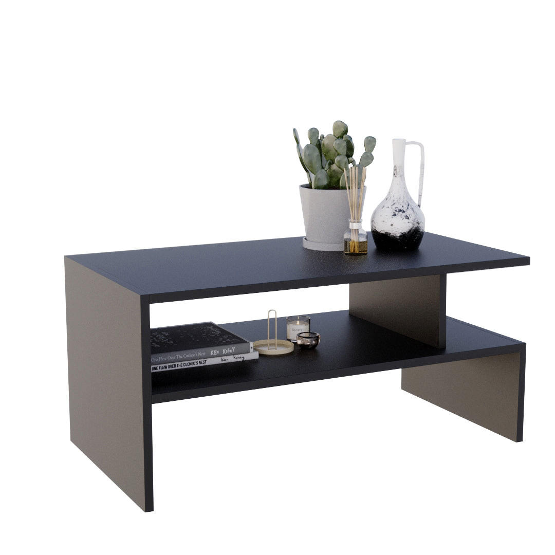 COUCHTISCH JULA 93 - Schwarz, Holz (50/93/45cm) - Mat-Haus