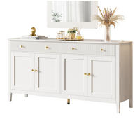 SIDEBOARD 160/40/82 cm weiß aus MDF mit 2 Schubladen und 4 Türen - Weiß, Holzwerkstoff (40/82/160cm) - OKWISH