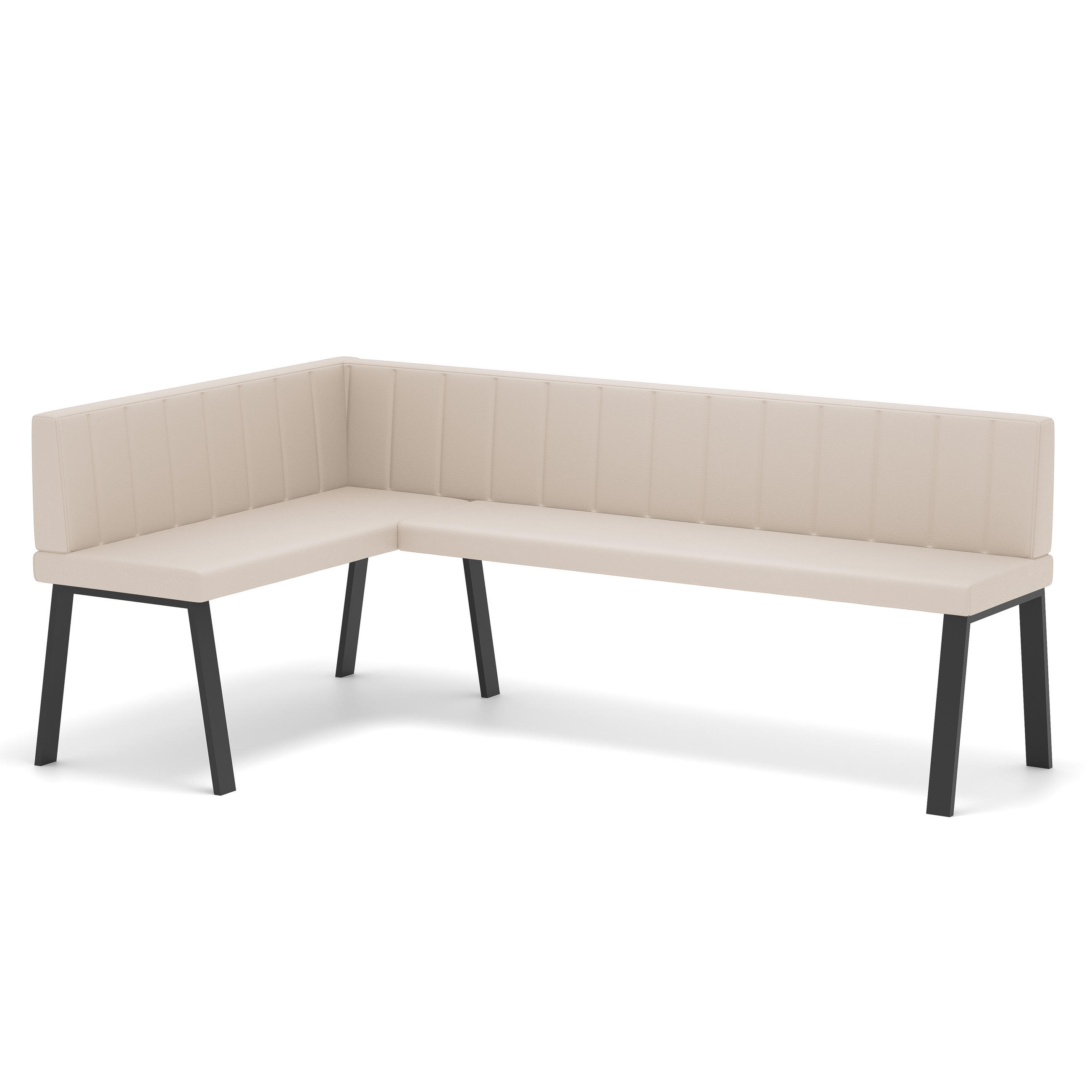 ECKBANK links MONO Y Kunstleder gesteppt, 128/168 cm Beige - Beige, Kunststoff/Textil (128/168cm) - Idohome