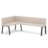 ECKBANK links MONO Y Kunstleder gesteppt, 128/168 cm Beige - Beige, Kunststoff/Textil (128/168cm) - Idohome
