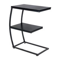 BEISTELLTISCH - Schwarz, Holzwerkstoff/Metall (25/47.5/57.5cm) - Relaxdays