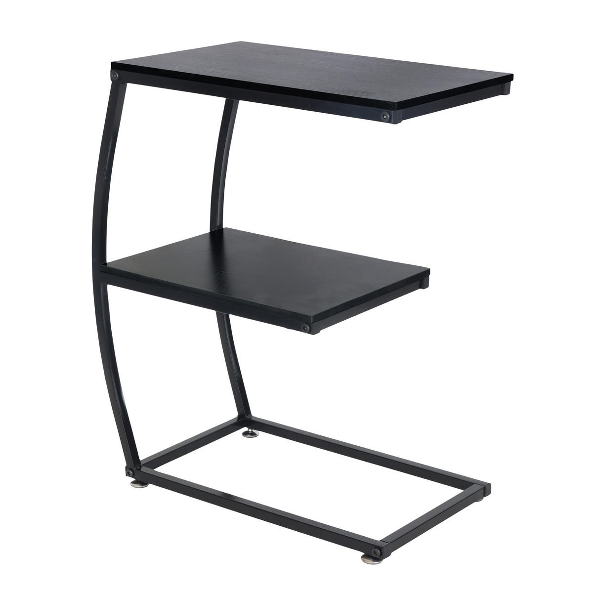 BEISTELLTISCH - Schwarz, Holzwerkstoff/Metall (25/47.5/57.5cm) - Relaxdays