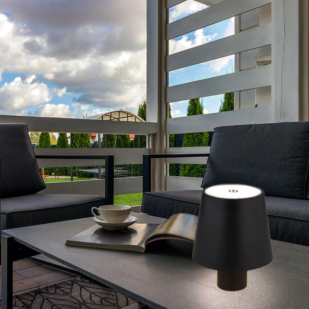 LED TISCHLEUCHTE VANNIE Transparent - Schwarz, Metall (10.6/10.6/13cm) - Globo Lighting