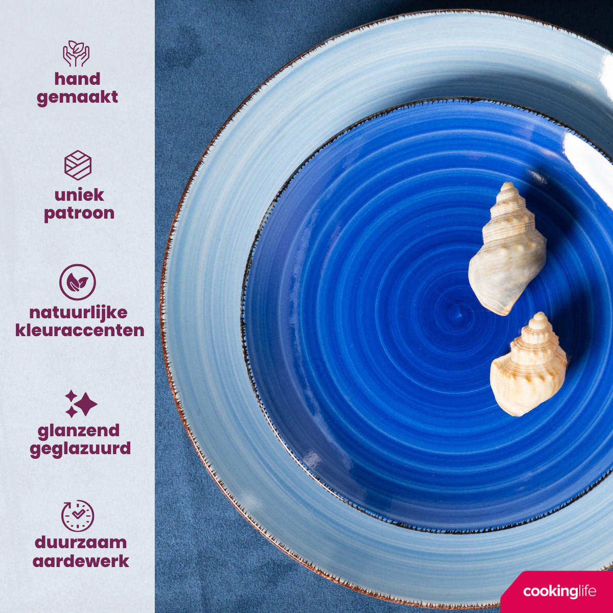 EIERBECHER Delice Blue - 6 Stück - Blau, Keramik (2/7/1cm) - Cookinglife