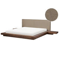 POSTEL s roštem 180/200 cm MDF deska Taupe Zen - šedohnědá, dřevo (180/200cm) - Beliani
