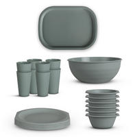 KOMBISERVICE Kunststoff Grün 22-teilig 6 Personen - Grün, Kunststoff (27/10/37cm)