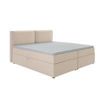 BOXBETT Eclipse 200/200 cm Beige Luxusmicrofaser - Beige/Schwarz, Holz/Kunststoff (200/200cm) - S-Style Möbel